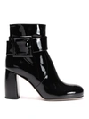 MIU MIU PATENT LEATHER ANKLE BOOTS