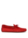 TOD'S LACE DETAIL SUEDE LOAFERS