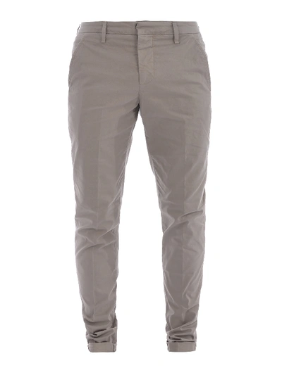 Dondup Rolled Cuffs Trousers With Side And Back Pockets In Gray