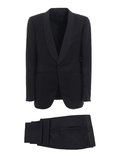 Ermenegildo Zegna Wool And Silk Shawl Lapel Tuxedo In Black