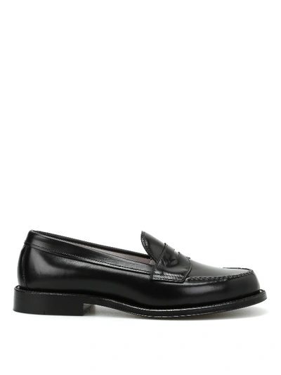 Alden Shoe Company Brushed Leather Classic Loafers In Black