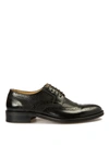 ARMANI COLLEZIONI DERBY BROGUE DETAILED LEATHER SHOES