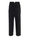 RED VALENTINO PLEATED CREPE CADY CROP TROUSERS
