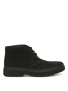 TOD'S 39A NUBUCK LACE-UP ANKLE BOOTS