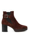 TOD'S HEELED SUEDE ANKLE BOOTS