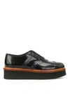 TOD'S TWO-TONE LEATHER WEDGE OXFORD SHOES