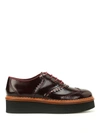 TOD'S LEATHER WEDGE OXFORD SHOES