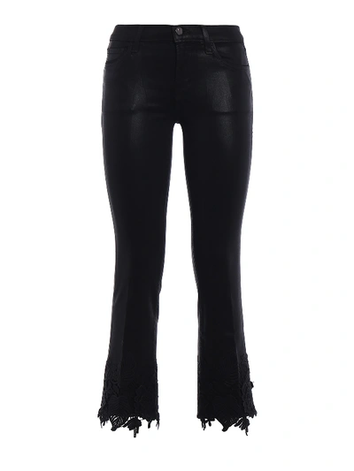 J Brand Selena Skinny Bootcut Crop Jeans In Black