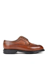 CHURCH'S BROGUE DETAILED DERBY WALNUT SHOES
