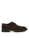 TOD'S SOFT SUEDE BROGUED LACE-UPS