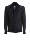 BRIONI BICOLOUR INTARSIA WOOL CARDIGAN