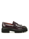 SANTONI LEATHER LOAFERS WITH MAXI SOLE