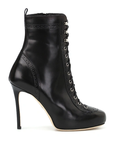 Dsquared2 Witness Lace-up Heeled Booties In Black