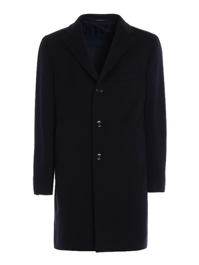 Tagliatore Cashmere Cloth Formal Coat In Blue