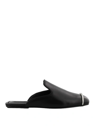 Alexander Wang Jaelle Leather Slippers In Black