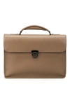 ZANELLATO MESTRO DOLLARONE TAUPE BRIEFCASE