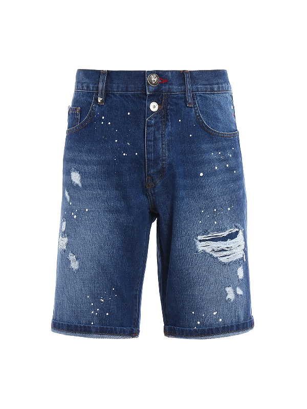 philipp plein denim shorts