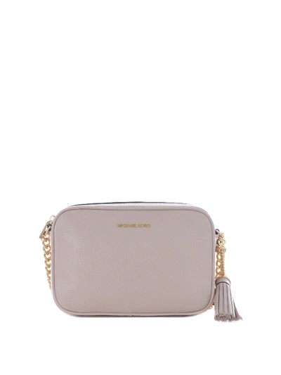 Michael Kors Ginny Pink Leather Camera Bag In Light Pink