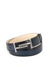 TOD'S SHADED BLUE LEATHER BELT