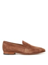 TOD'S BROWN SUEDE CLASSIC LOAFERS