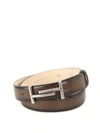 TOD'S SHADED DARK BROWN LEATHER BELT