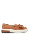 TOD'S SUEDE SPORTY LOAFERS WITH TASSELS