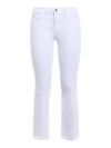 J BRAND SELENA WHITE CROPPED BOOTCUT JEANS