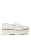 Hogan Platform Fringed Loafers In White