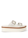 TOD'S WHITE DRILLED LEATHER STRAP SANDALS