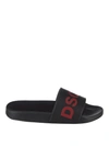 Dsquared2 Logo Rubber Slide Sandals In Black