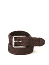 Tod's Brown Belt In Suede In Dark Brown