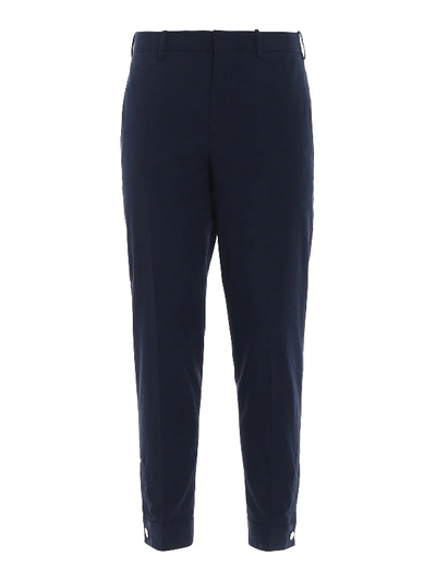 Neil Barrett Skinny Fit Tapered Casual Trousers In Dark Blue