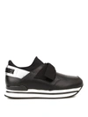 HOGAN H222 FABRIC AND LEATHER SLIP-ONS