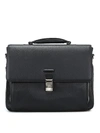 PIQUADRO GRAINY CALFSKIN BLACK BRIEFCASE