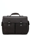 PIQUADRO DARK BROWN WASHED-OUT BRIEFCASE