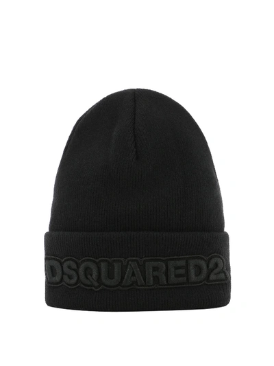 Dsquared2 Embroidered-logo Knit Hat In Black