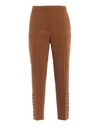N°21 Button Detailing Light Brown Cady Trousers
