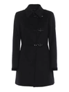 FAY BLACK WOOL AND CASHMERE CLOTH COAT
