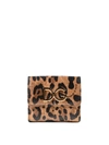 DOLCE & GABBANA LEO PRINT LEATHER FRENCH WALLET