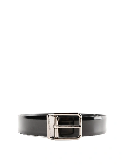 Dolce & Gabbana Black Brushed Leather Classic Belt