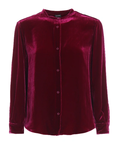 Aspesi Fuchsia Silk Blend Smooth Velvet Shirt
