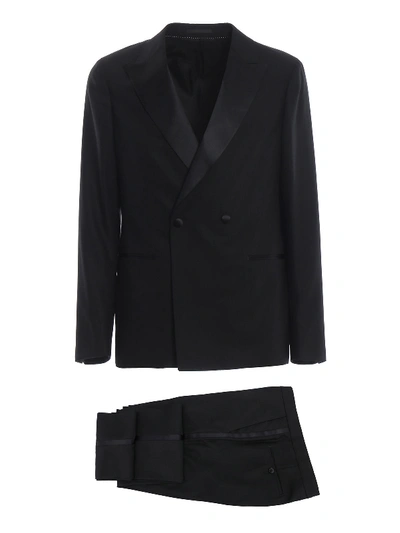 Z Zegna Moscova Black Double-breasted Smoking Suit