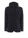 MONCLER VERNOUX HOODED DOUBLE-FRONT QUILTED BLAZER