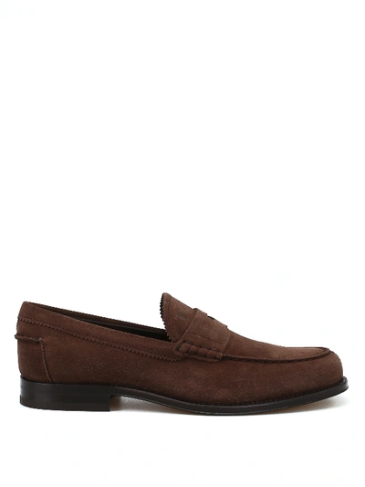 Tod's Brown Suede Leather Loafers