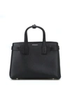 BURBERRY THE SMALL BANNER BLACK LEATHER BAG