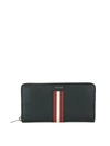 BALLY BLACK LEATHER ZIP AROUND SALEN S WALLET