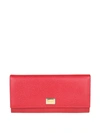 DOLCE & GABBANA RED DAUPHINE LEATHER CONTINENTAL WALLET