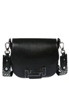 TOD'S DOUBLE T BLACK LEATHER CROSS BODY BAG