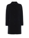 ASPESI SINGLE-BREASTED BLACK WOOL COCOON COAT