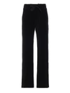 MONCLER BLACK VELVET WIDE LEG TRACK PANTS